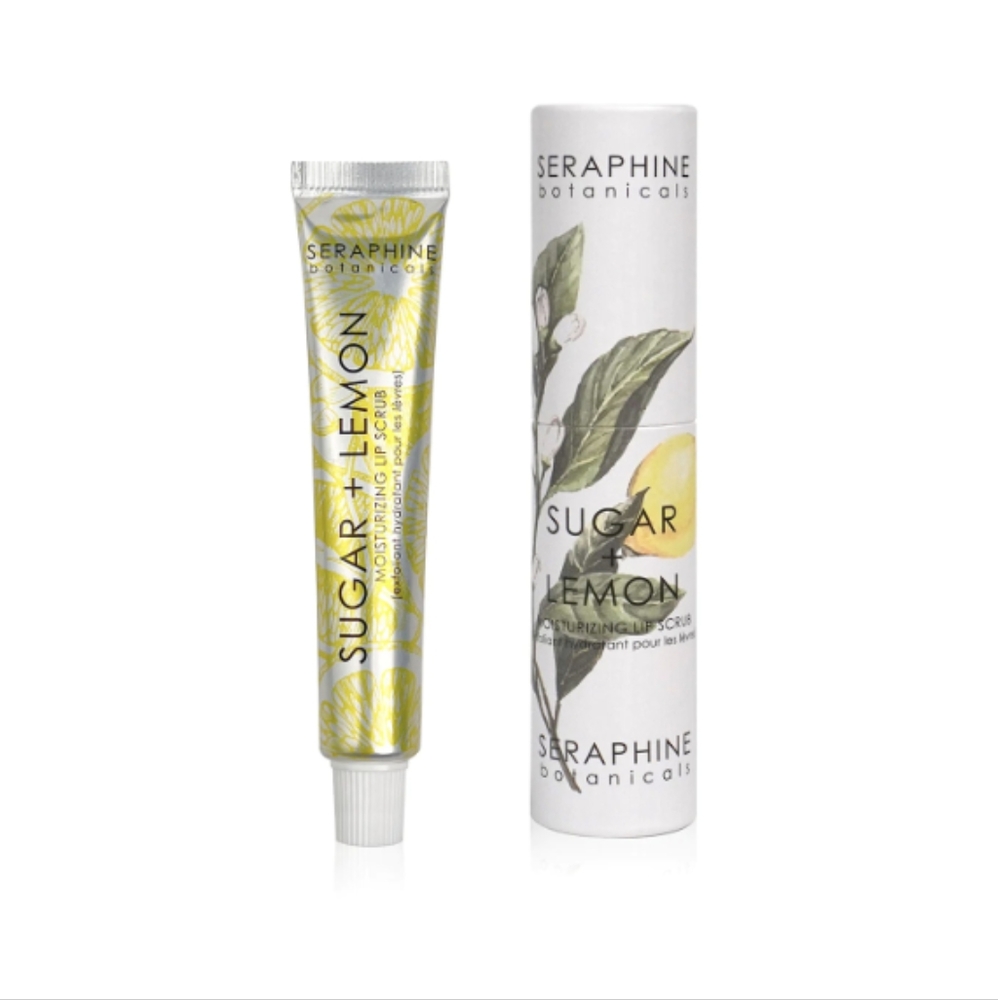 Sugar + Lemon Lip Scrub Moisturizing Lip Buffer Seraphine Botanicals